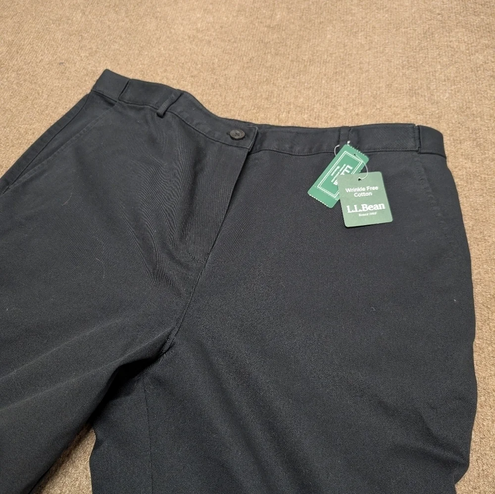 L.L. Bean Classic Bayside Fit Size 16 M/T Women's Straight Leg Black Pants New